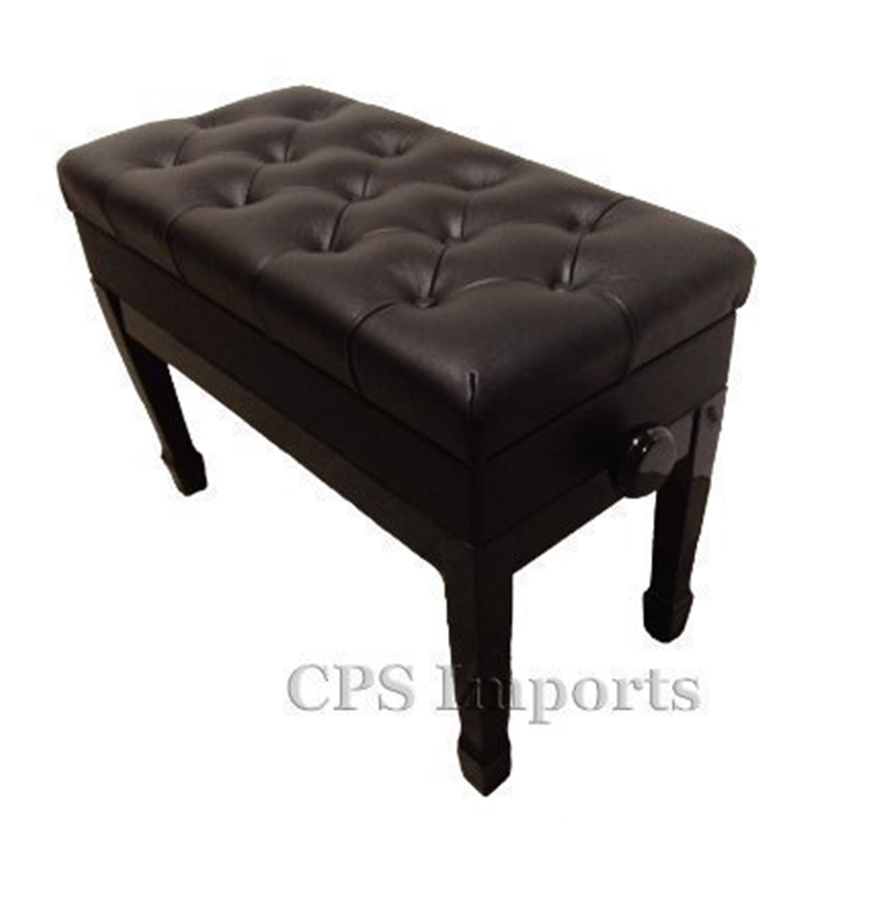 Ebony Genuine Leather Artist Piano Bench R313068