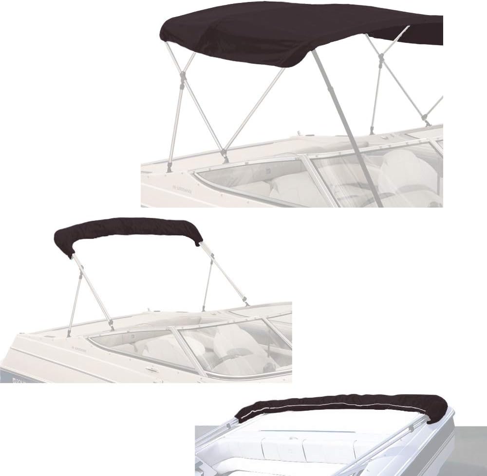 Beige 3 Bow 72 L 54-60 W Canvas Bimini Top Boat Cover E322724