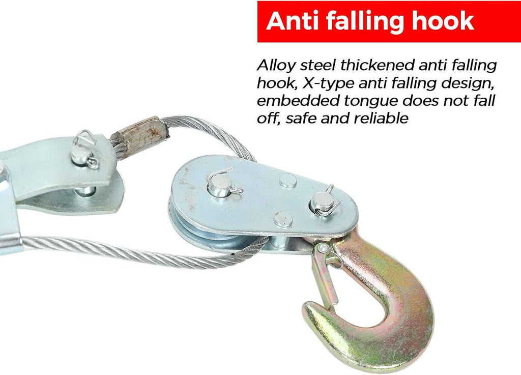 4 Ton Heavy Duty Steel Cable Ratchet Come Along Puller Tool, Pack of 2 K897