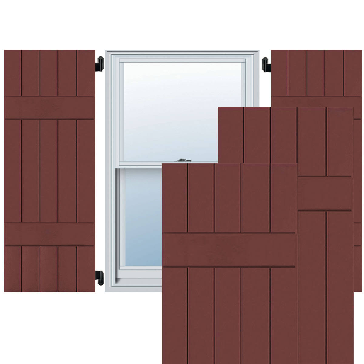 18 in. x 50 in. Real Wood Board and Batten Shutters Pair U85244