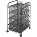 Black Double Mesh Mobile File Cart Z9547