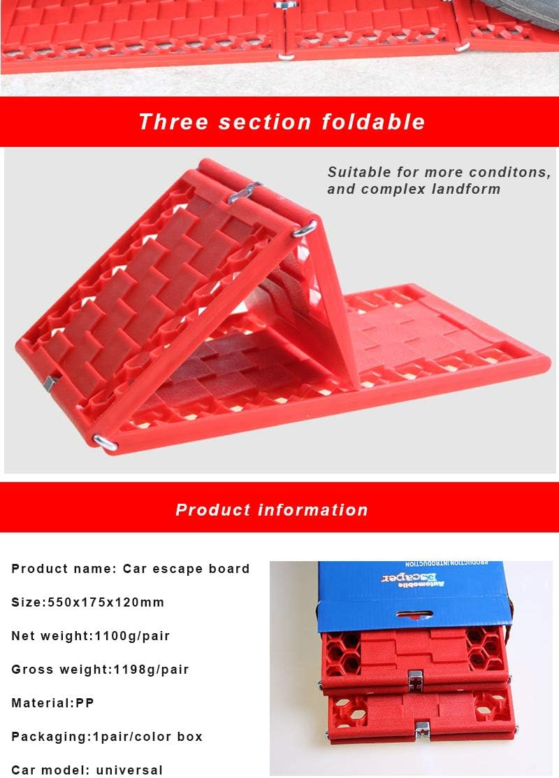 2-Pack Foldable Auto Traction Mat Tire Grip Aid Z6038