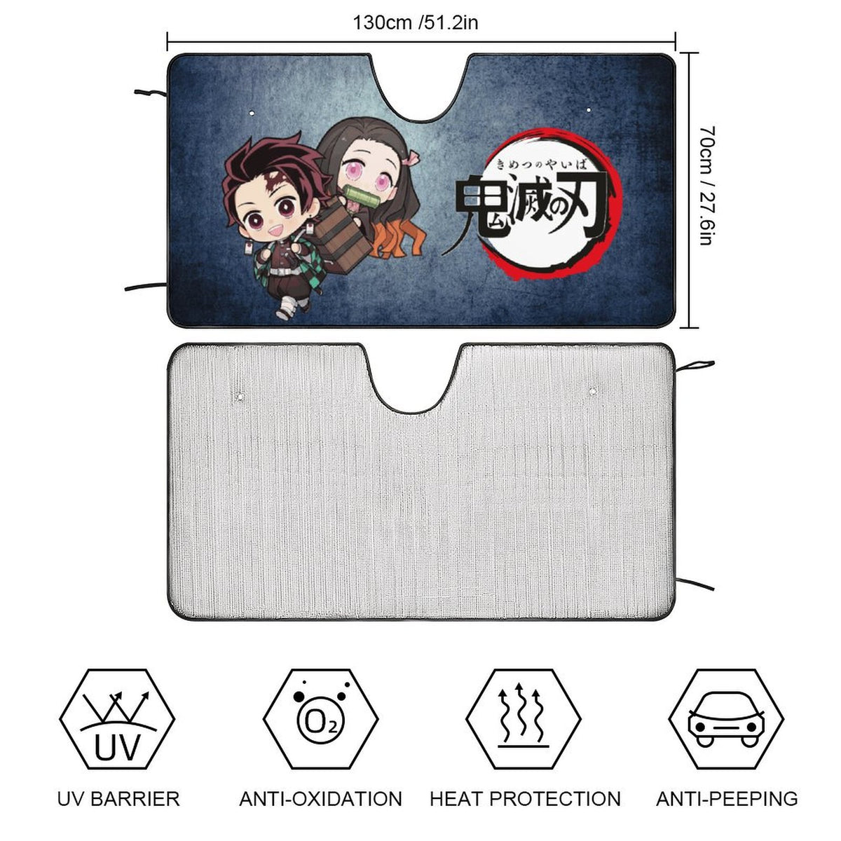 Demon Slayer Tanjiro Nezuko Foldable Reflective Sun Visor J25770