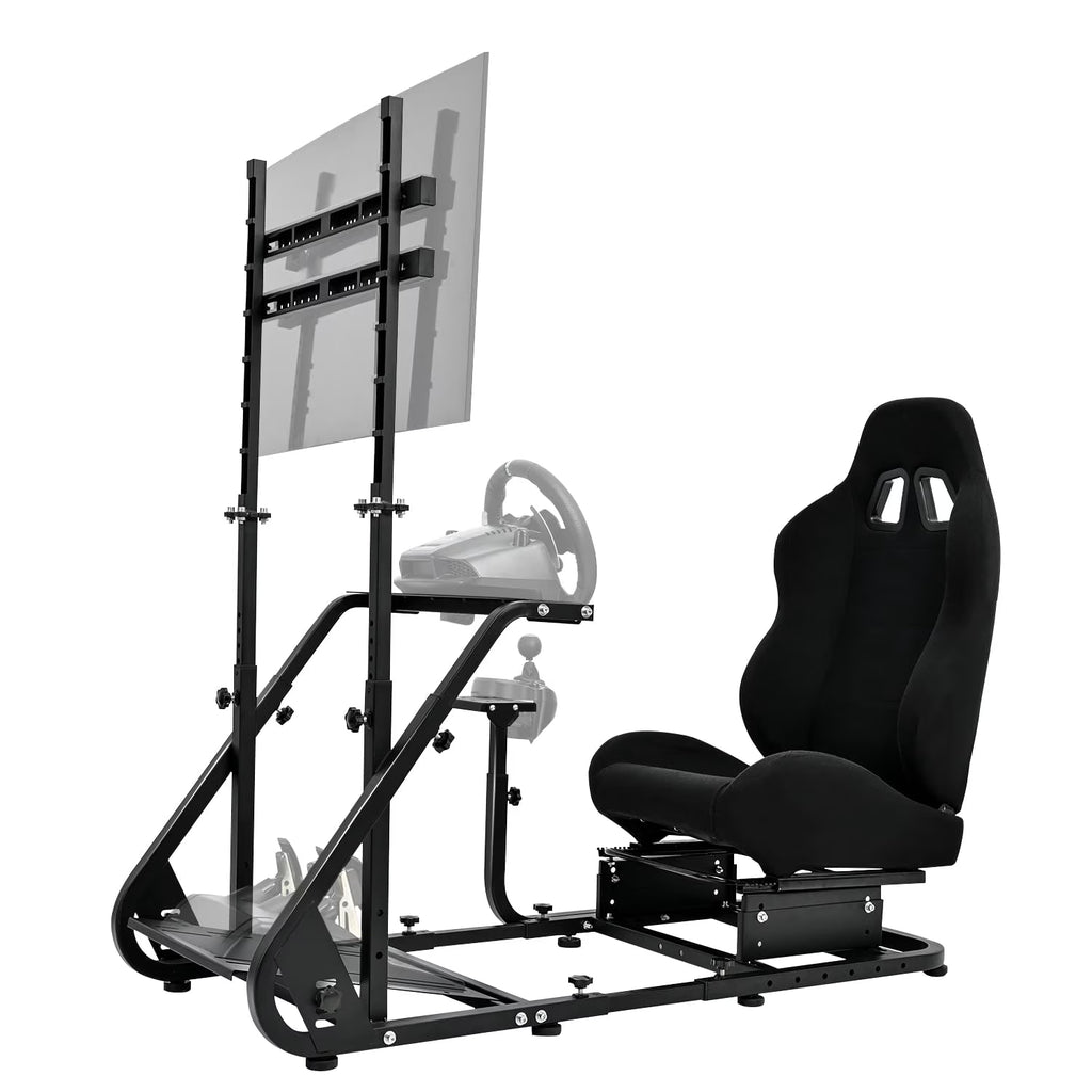 Racing Sim Cockpit with TV Mount Racing Seat A860812