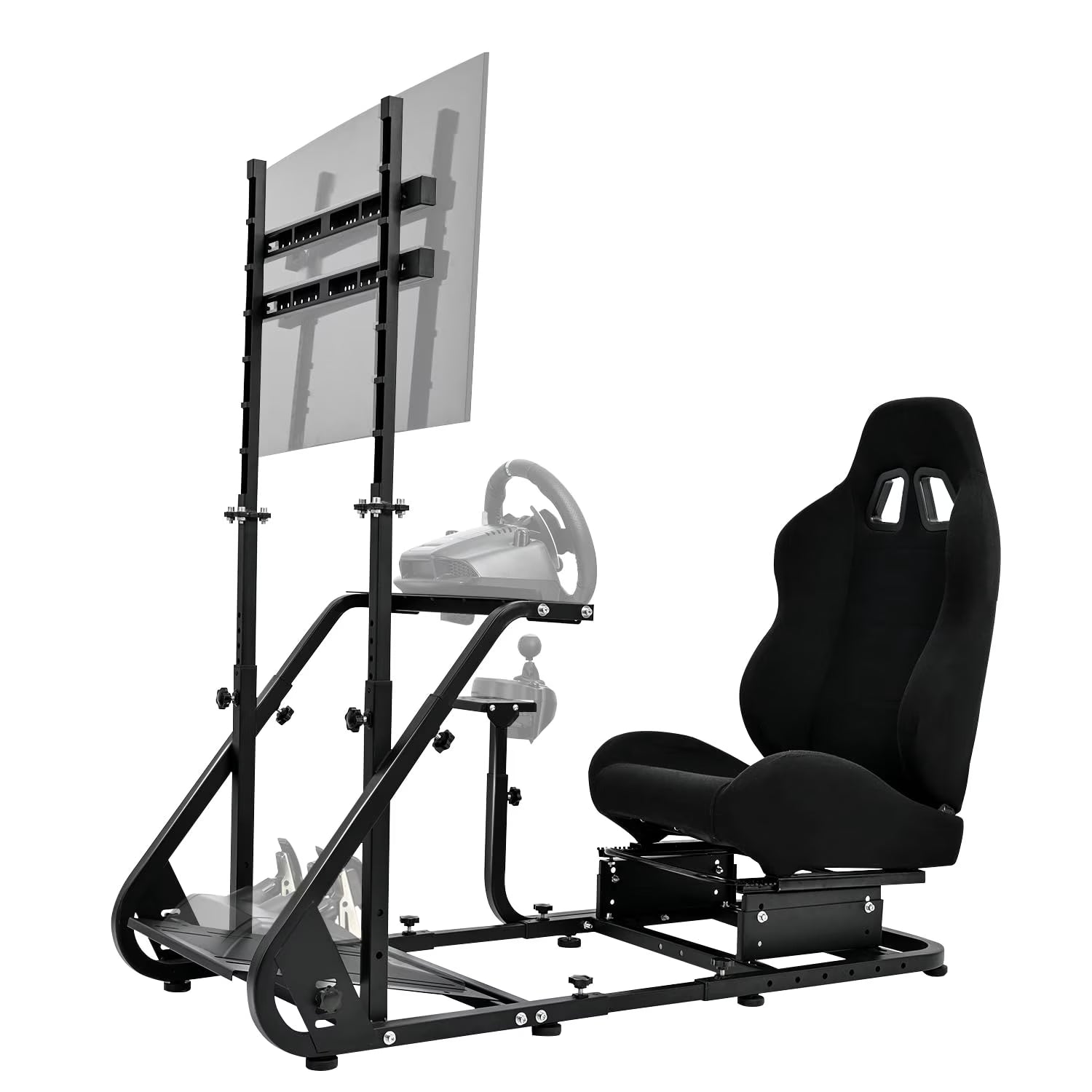 Racing Sim Cockpit with TV Mount Racing Seat A860812