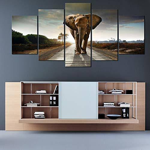 Extra Large 5 Panels Stretched and Framed Giclee Canvas S259886