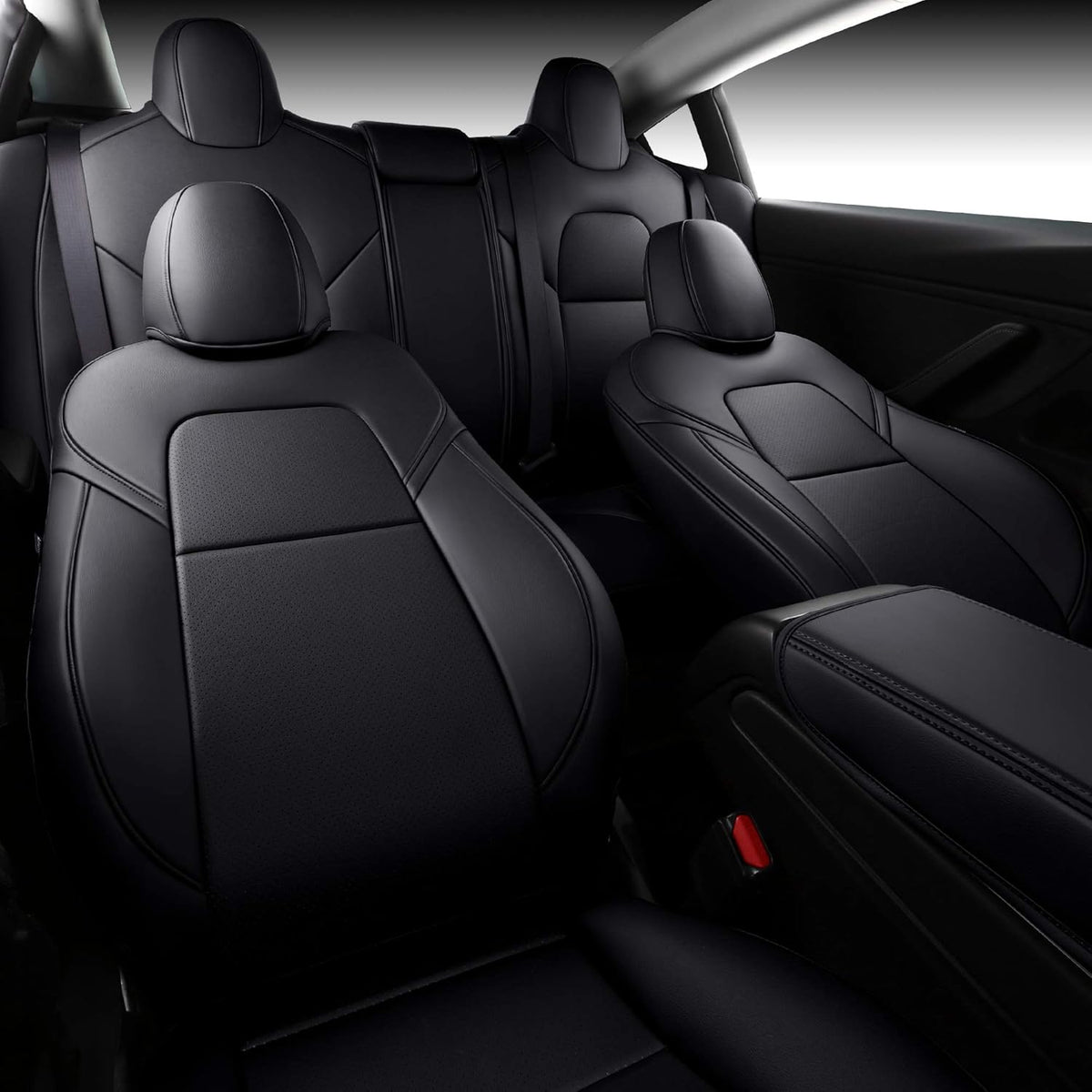 Synthetic Leather Car Seat Cushion Protector (Grey Y) S758