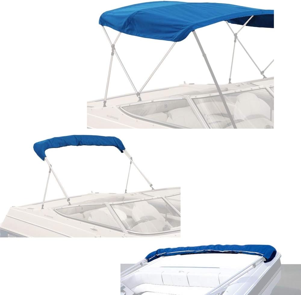 Beige 3 Bow 72 L 54-60 W Canvas Bimini Top Boat Cover E322724