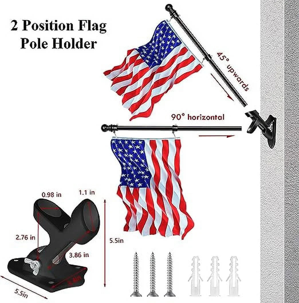 Black Wall Mount Flag Pole Kit B262416