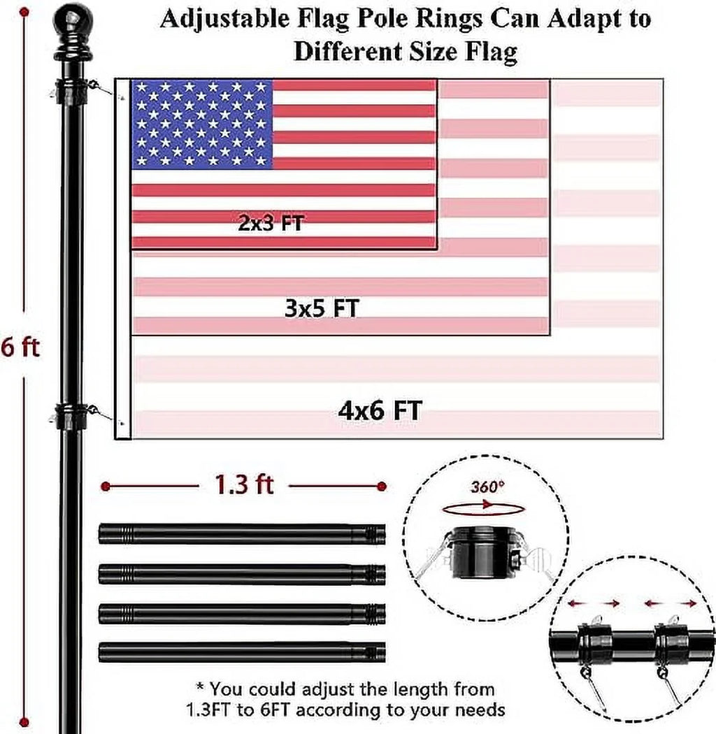 Black Wall Mount Flag Pole Kit B262416