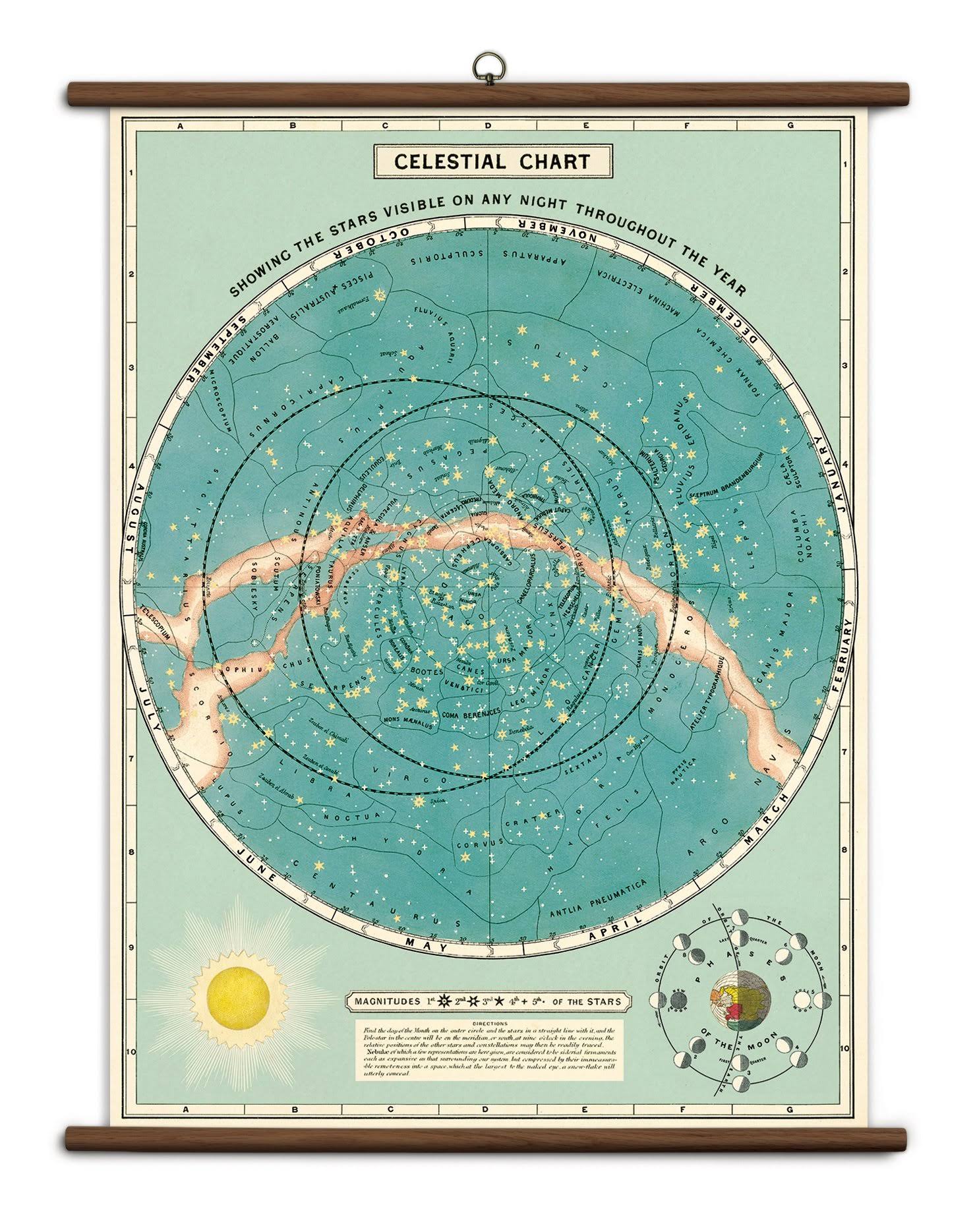 Celestial Map Vintage School Chart I702