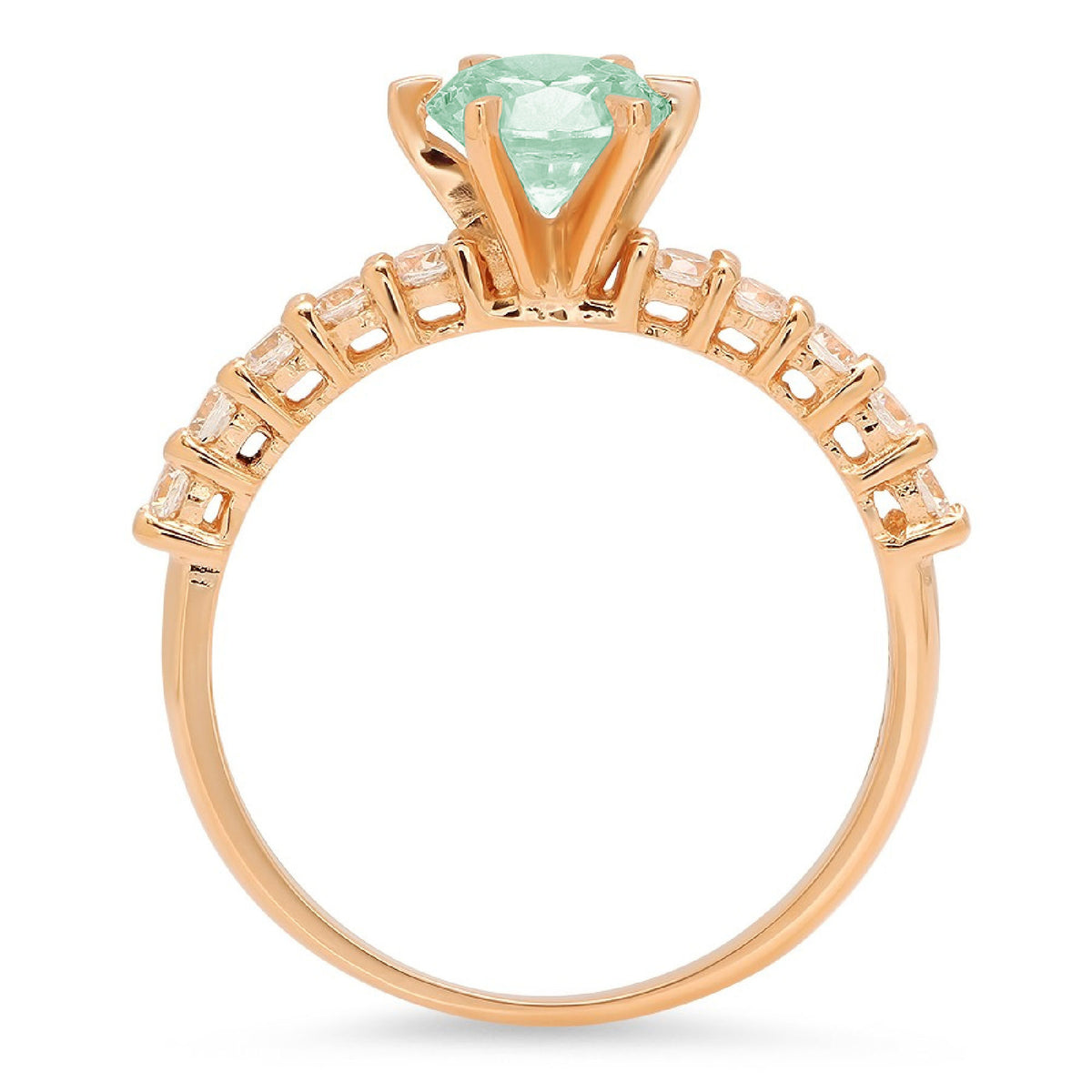 18k Yellow Gold Solitaire Ring with Accents U2497