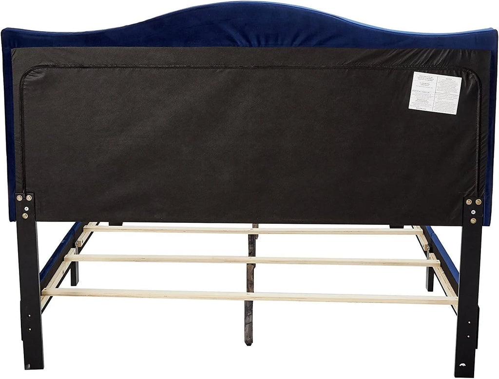Blue Velvet King Size Upholstered Panel Bed A670764