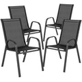 Black Metal Outdoor Dining Chair 4-Pack H7233