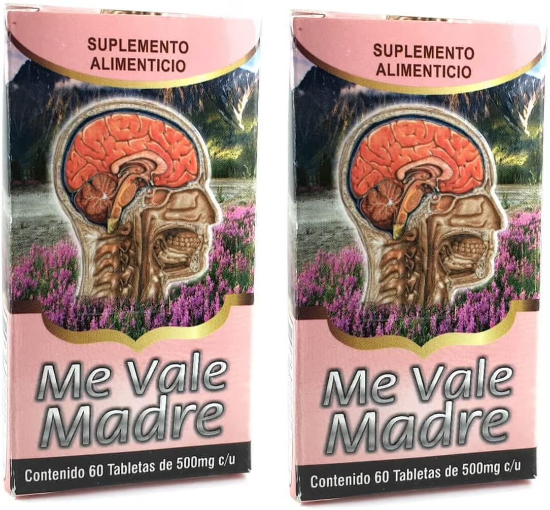 2 Cajas Me Vale Madre 60 Caps. Each Box Headache Migraine & Stress A412