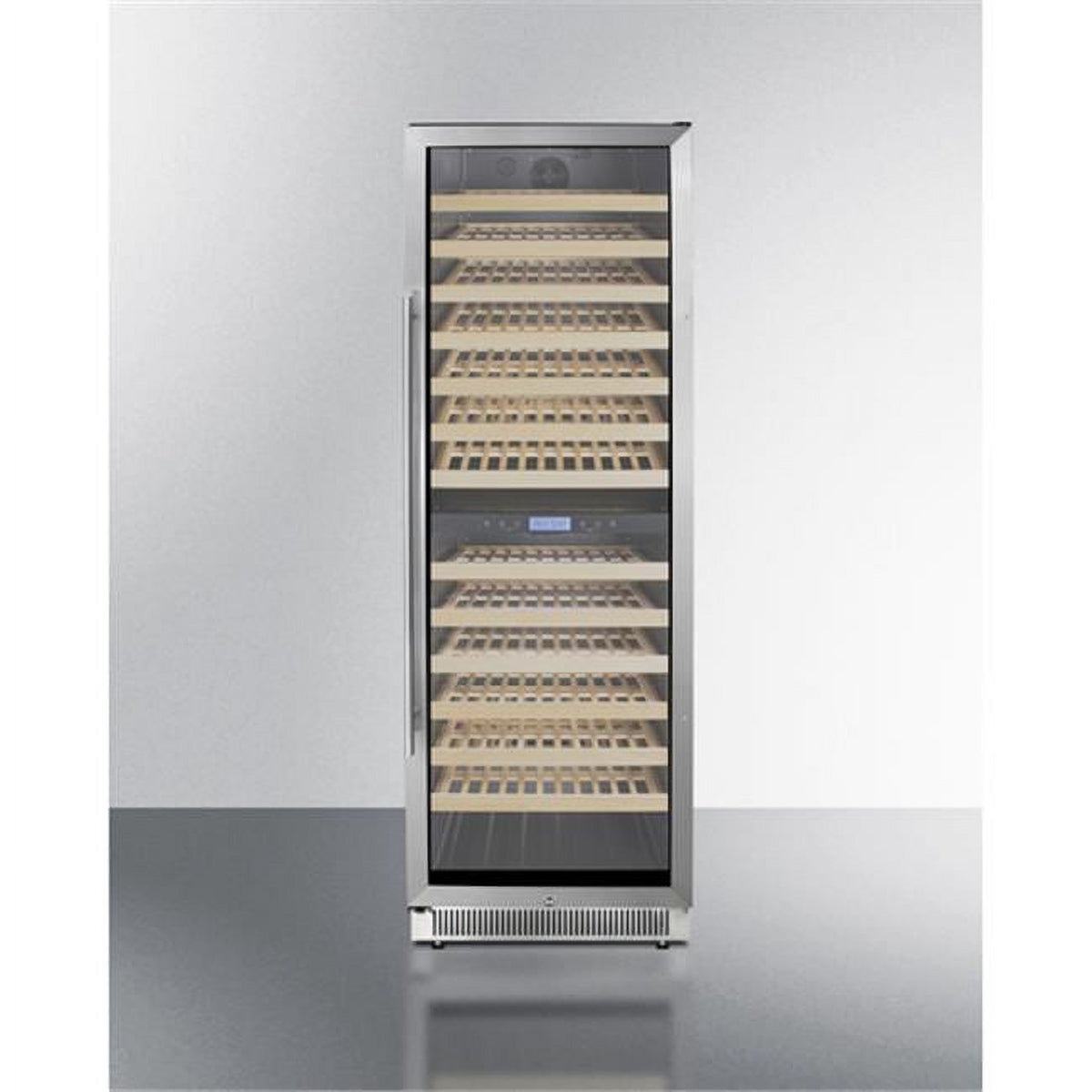 Black Upright Dual Zone Wine Cellar with Glass Door X32028