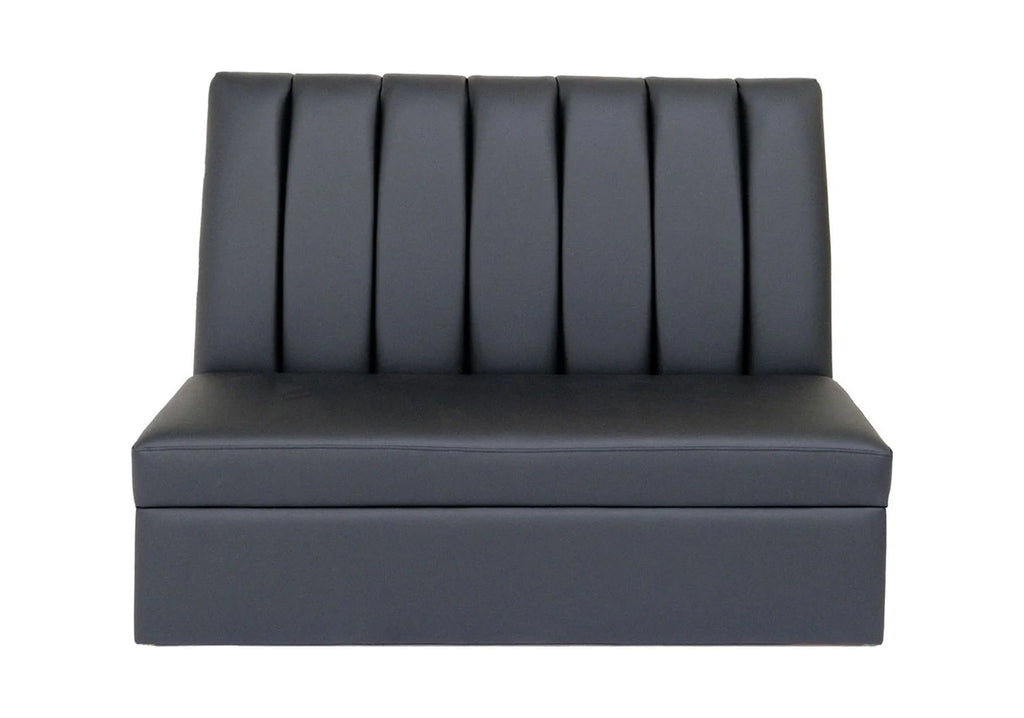 Black Faux Leather Armless Love Seat Q51471