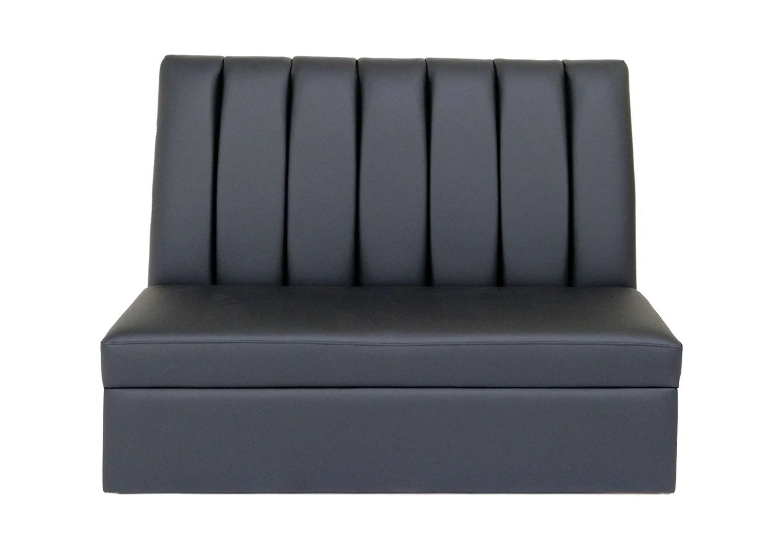 Black Faux Leather Armless Love Seat Q51471