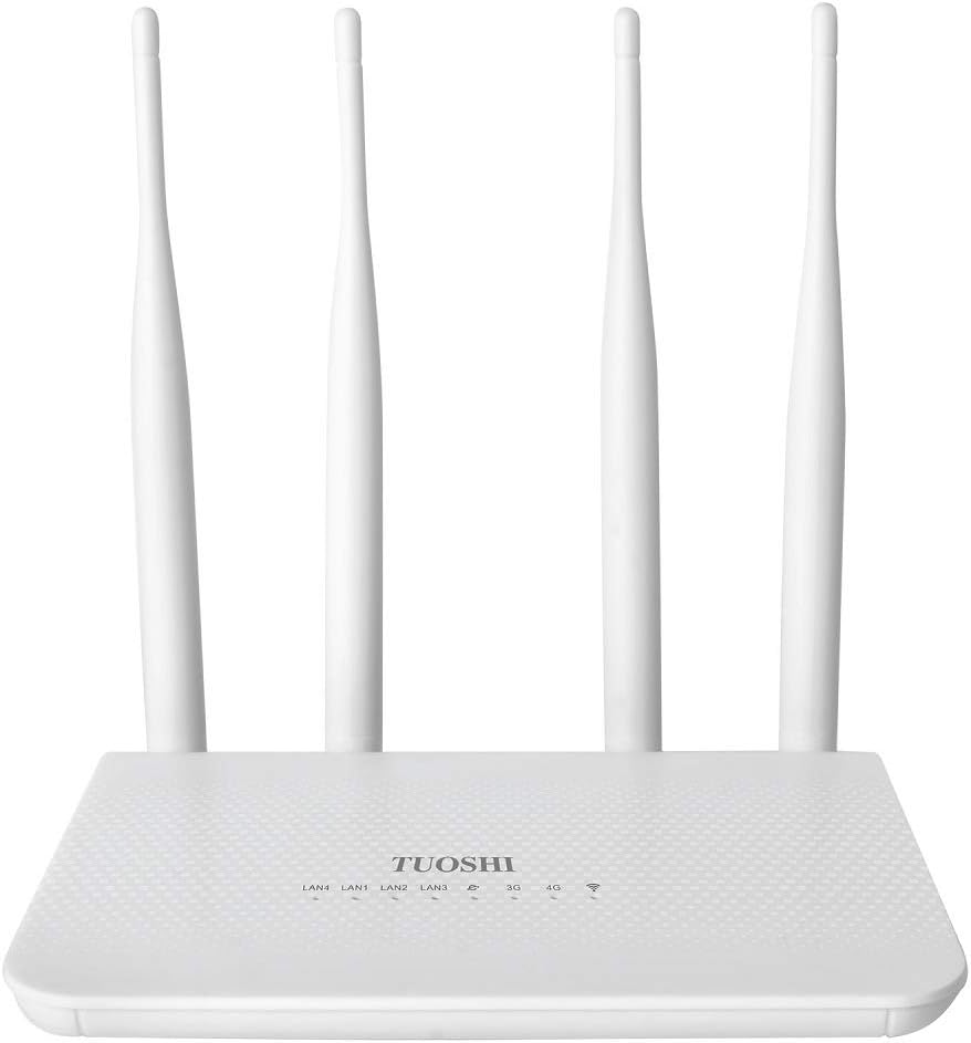 Unlocked 4G LTE Router with SIM Card Slot, Wireless WiFi CPE, Mobile Hotspot, 4 Antenna T695