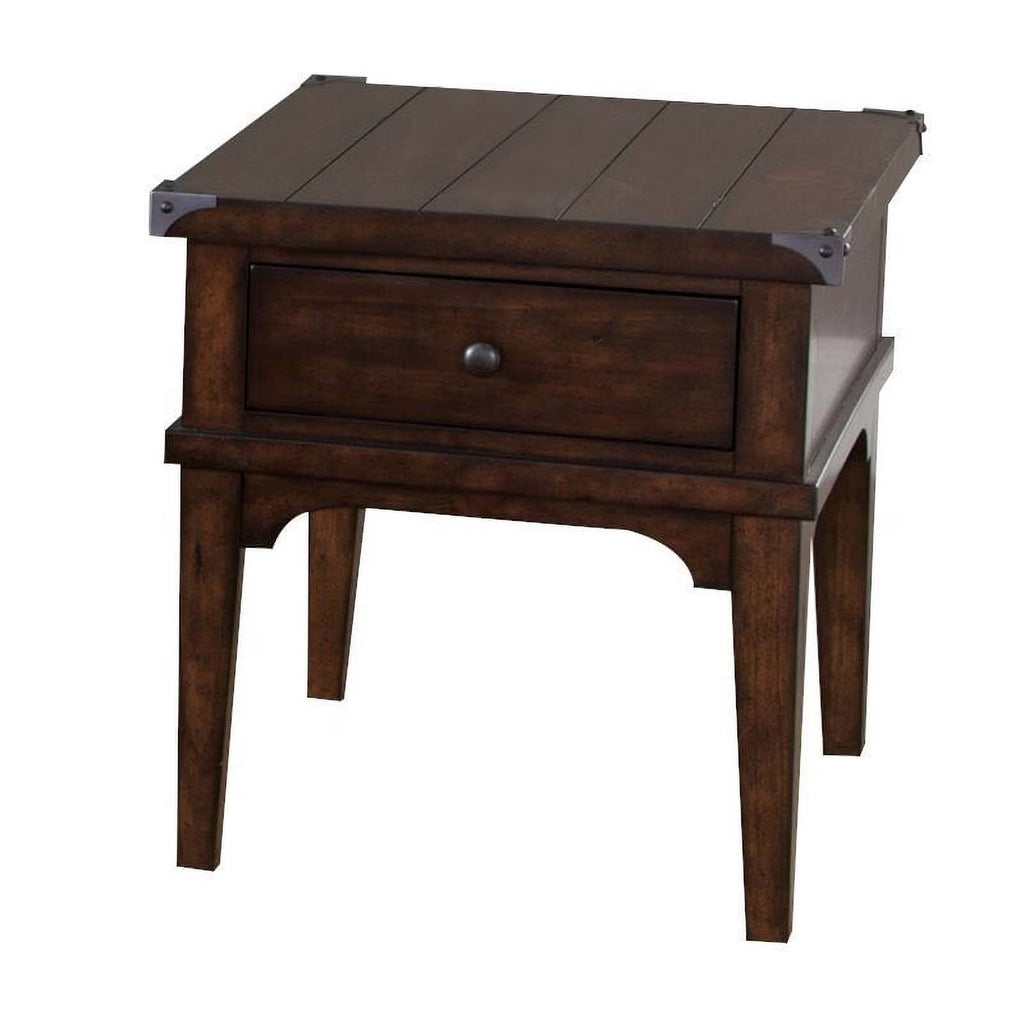 Medium Brown Wood End Table Y35602