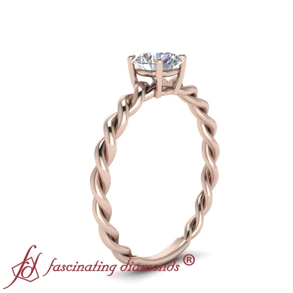 14K Gold Twisted Engagement Ring Diamond O901843