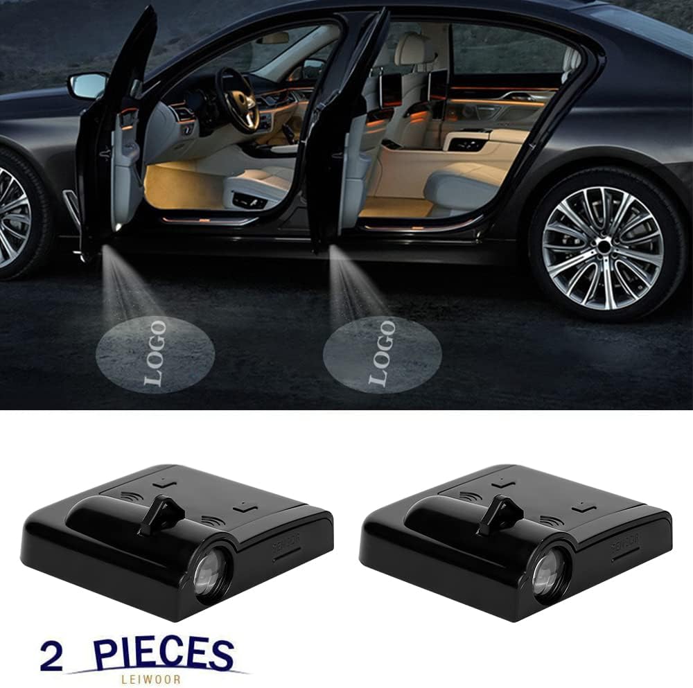 Black Wireless LED Projector Car Door Step Welcome Lights U152321