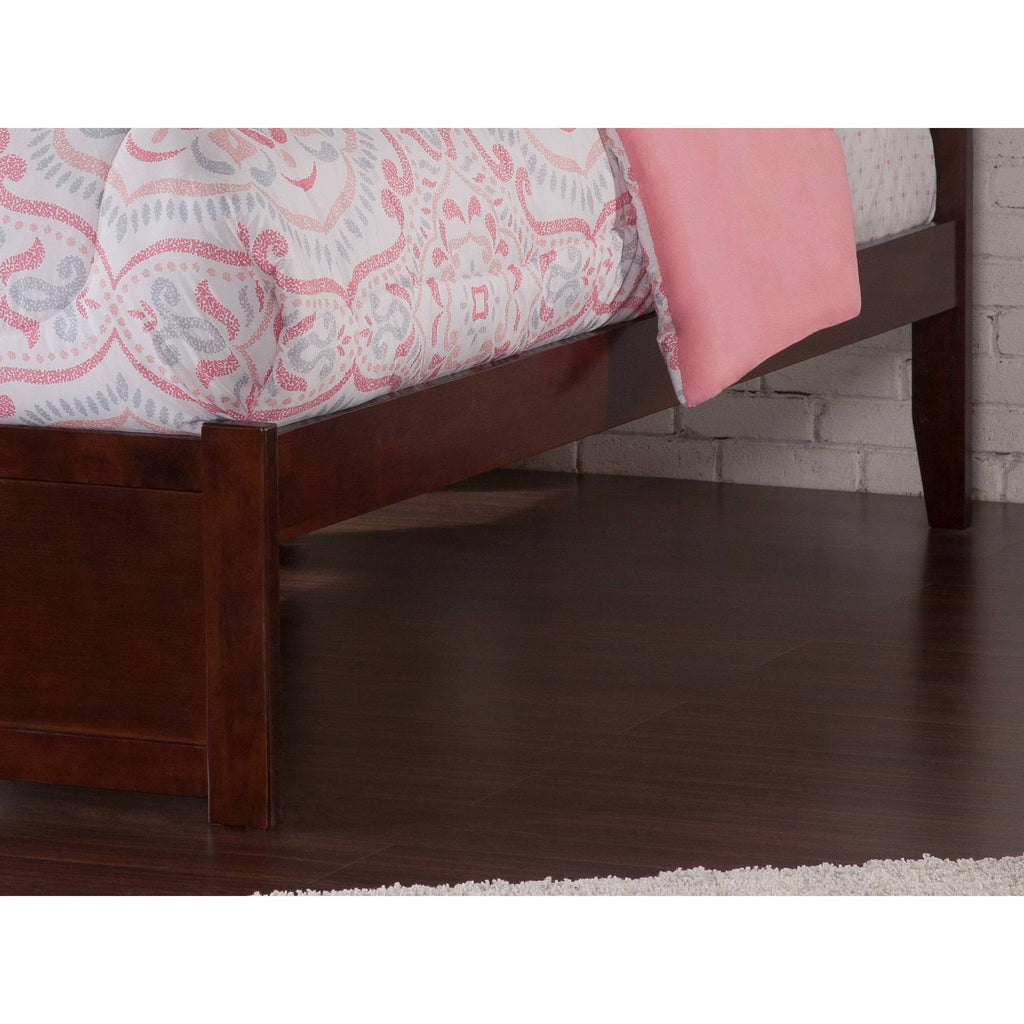 Twin Flat Panel Foot Board with 2 Bed Drawers Antique Walnut M707671