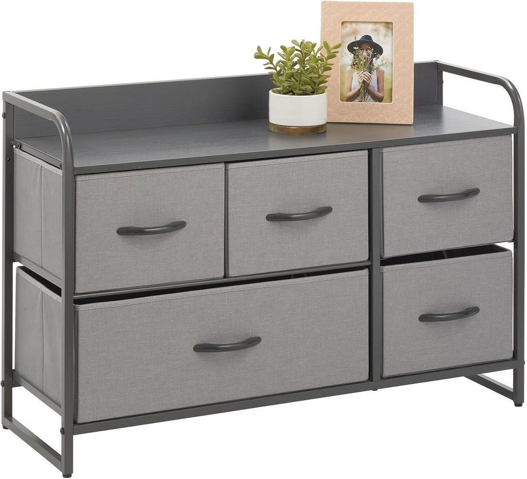 Bronze Linen 5 Drawer Storage Dresser D6302