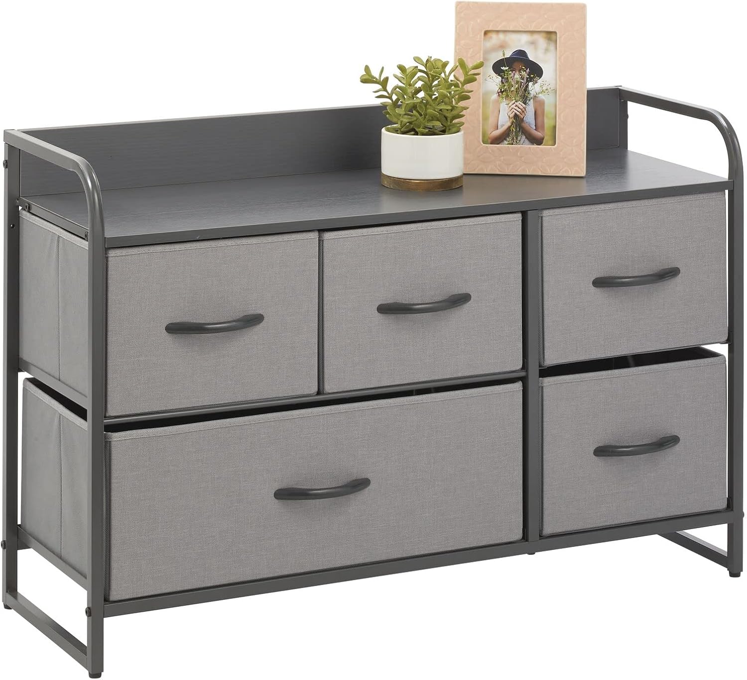 Bronze Linen 5 Drawer Storage Dresser D6302