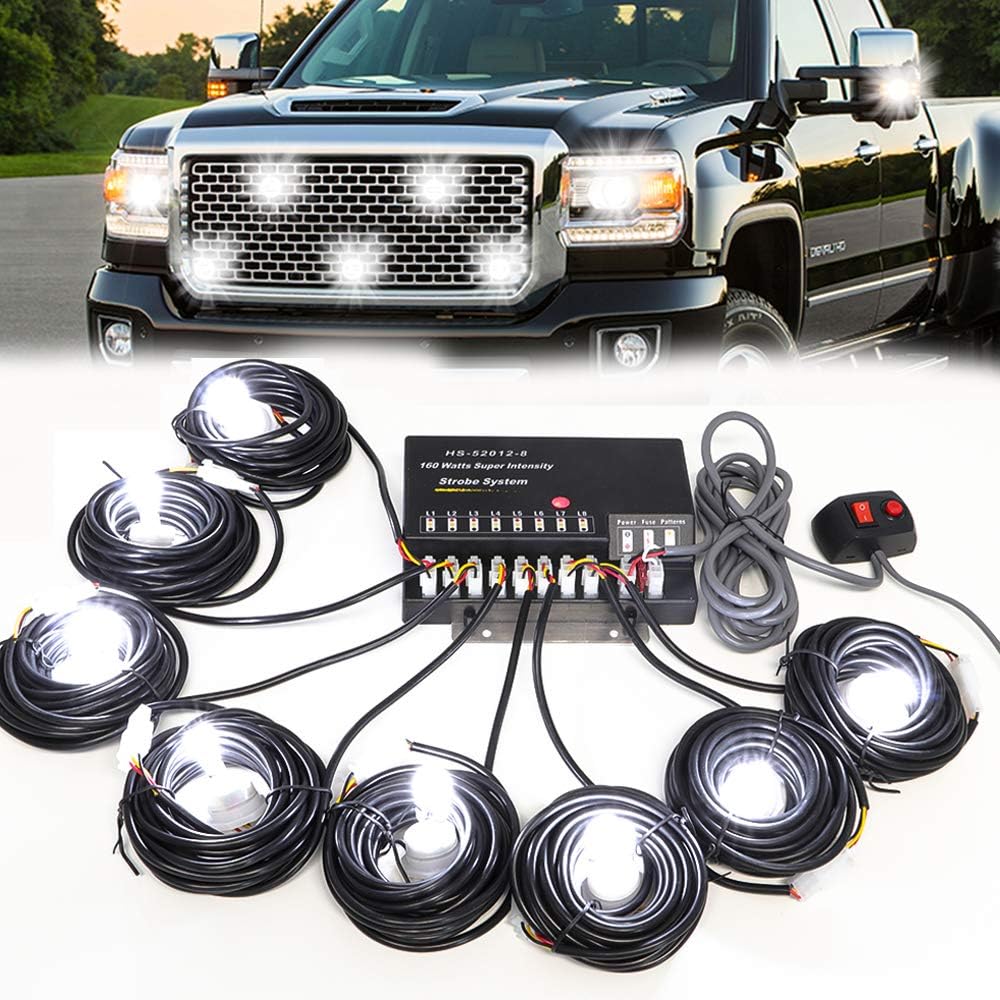 White Pack of 2 Strobe Lights Kit with Controller N64442