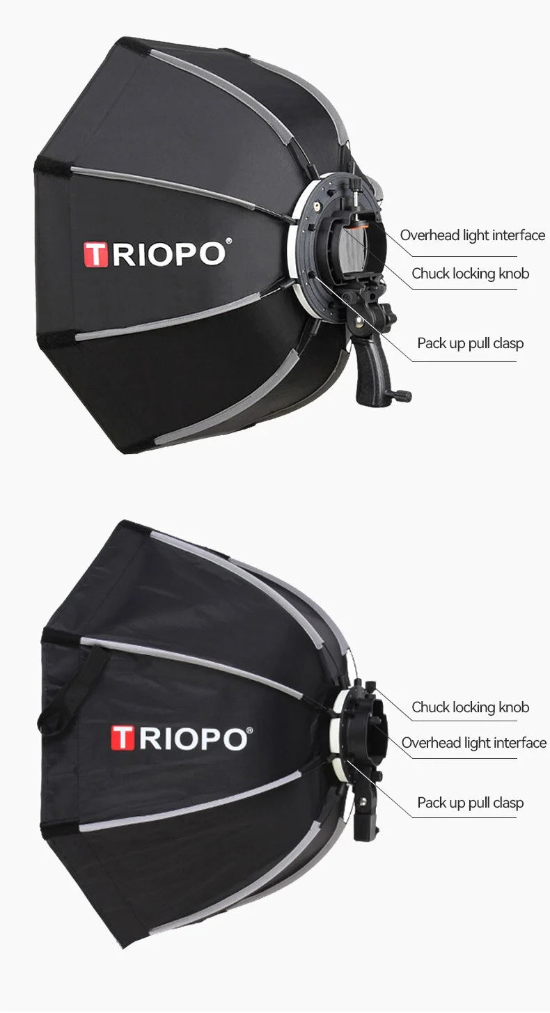 Softbox 90cm with Stand Foldable Octagon for Photography Flash Light T240964