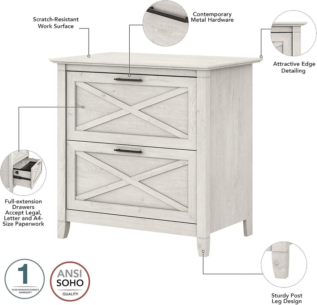 2 Drawer Lateral File Cabinet, Linen White Oak T9488