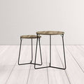 2 Piece Nesting Tables Light Gray J952375