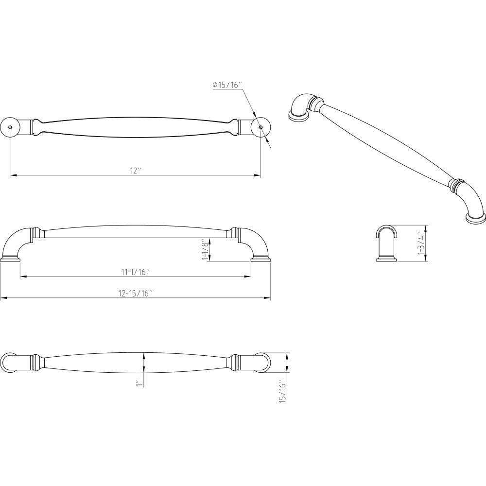 Satin Nickel Appliance Pull W449316