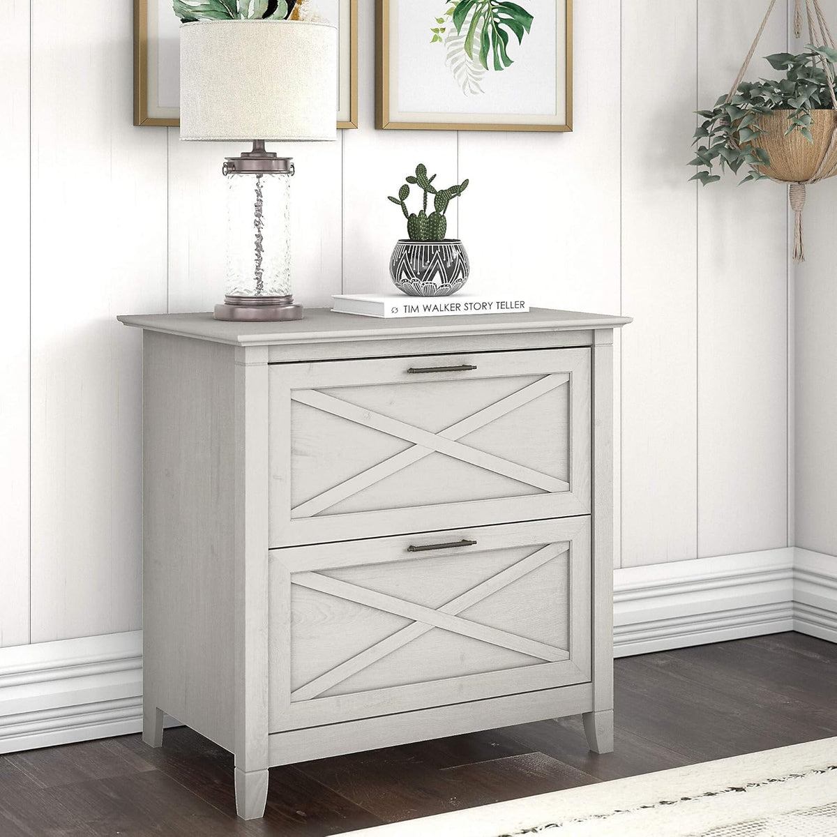 2 Drawer Lateral File Cabinet, Linen White Oak T9488
