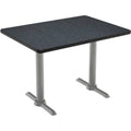 Graphite Nebula 30 inch x 48 inch Table with Silver T-Leg Base N3783