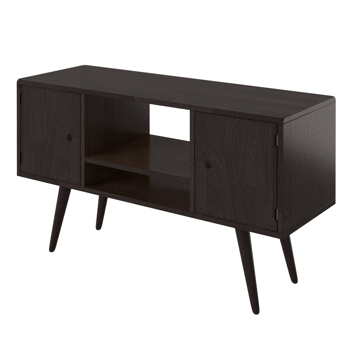 Natural Finish Wood Entertainment Cabinet with Doors A81154