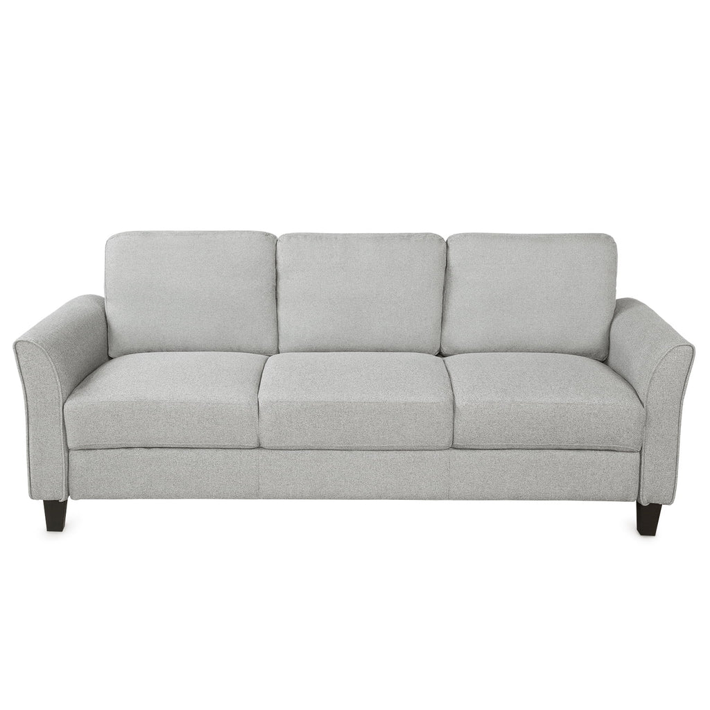 Light Gray 3-Seat Linen Fabric Sofa V905