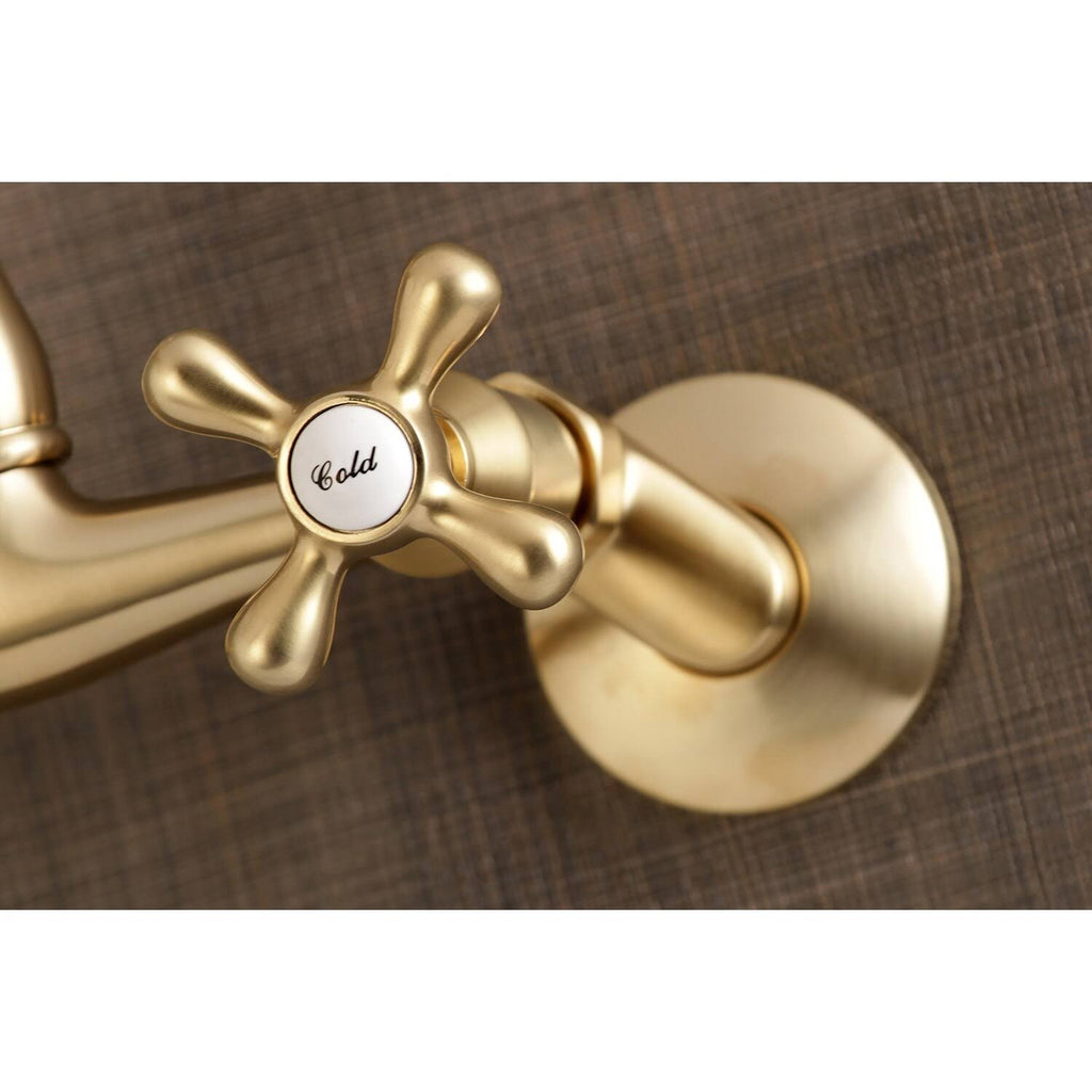 Brushed Brass Adjustable Wall Mount Kitchen Faucet Q7620