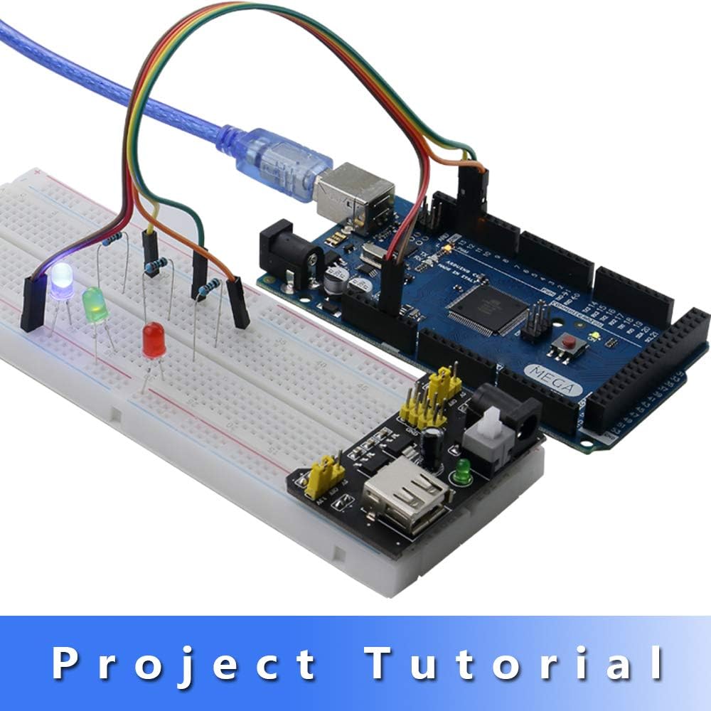 Mega2560 LCD1602 Servo Stepper Motor Sensors Breadboard Jumper Wire Resistor Capacitor Transistor STEM Electronic Projects Starter Kit H492