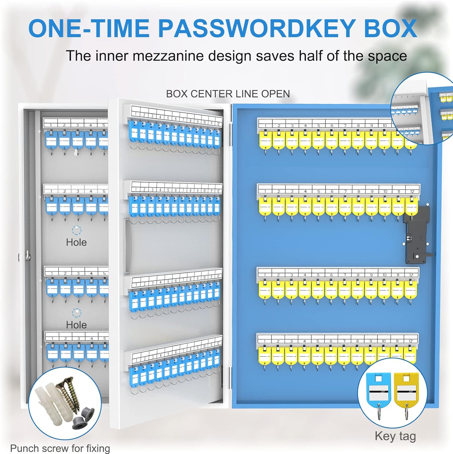 Smart Lock Key Box Wall Mount Metal Key Cabinet K593