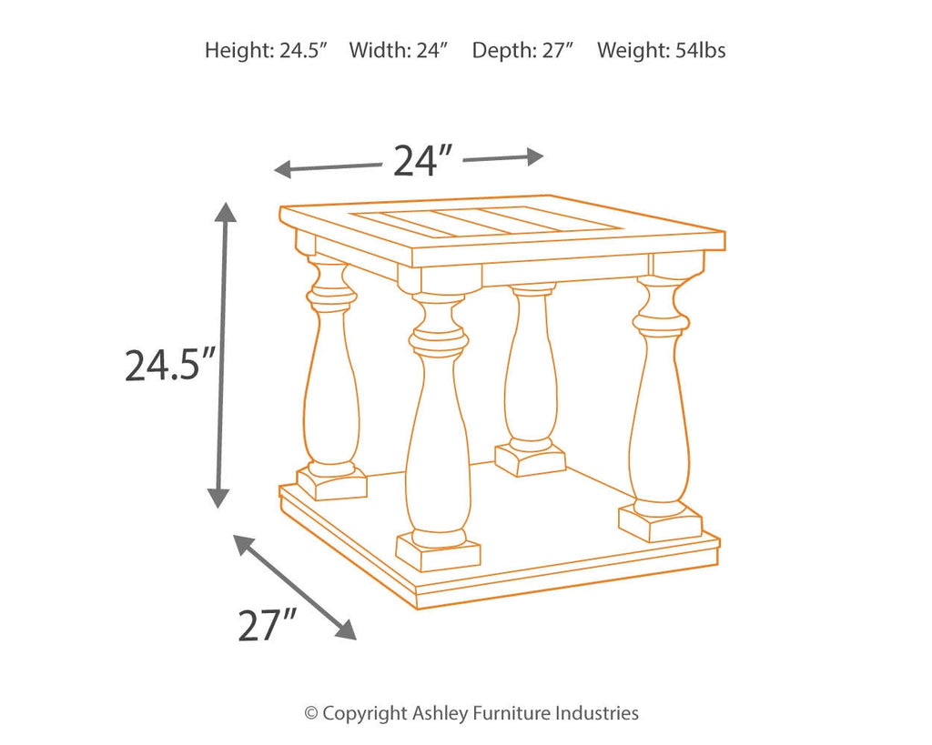Black Rectangular End Table X2822