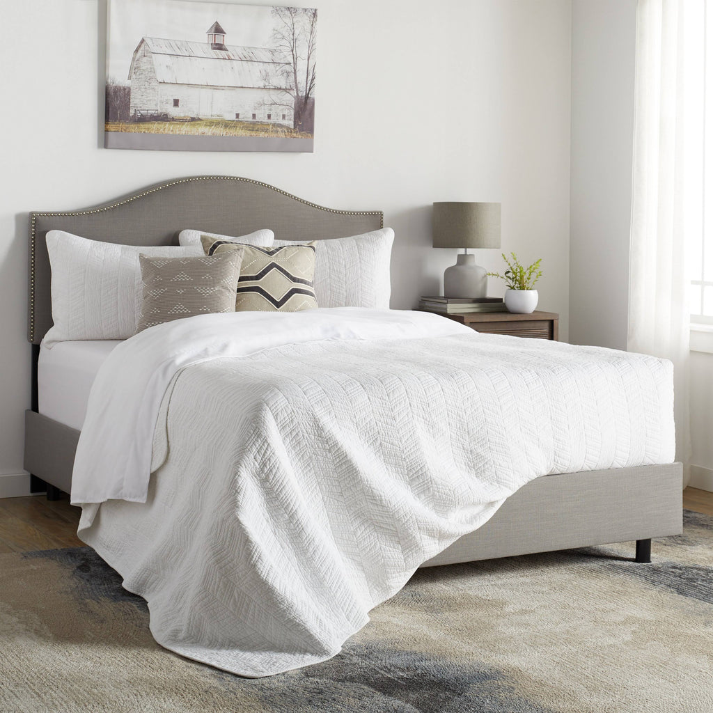 Linen Grey Nail Button Bed K827799