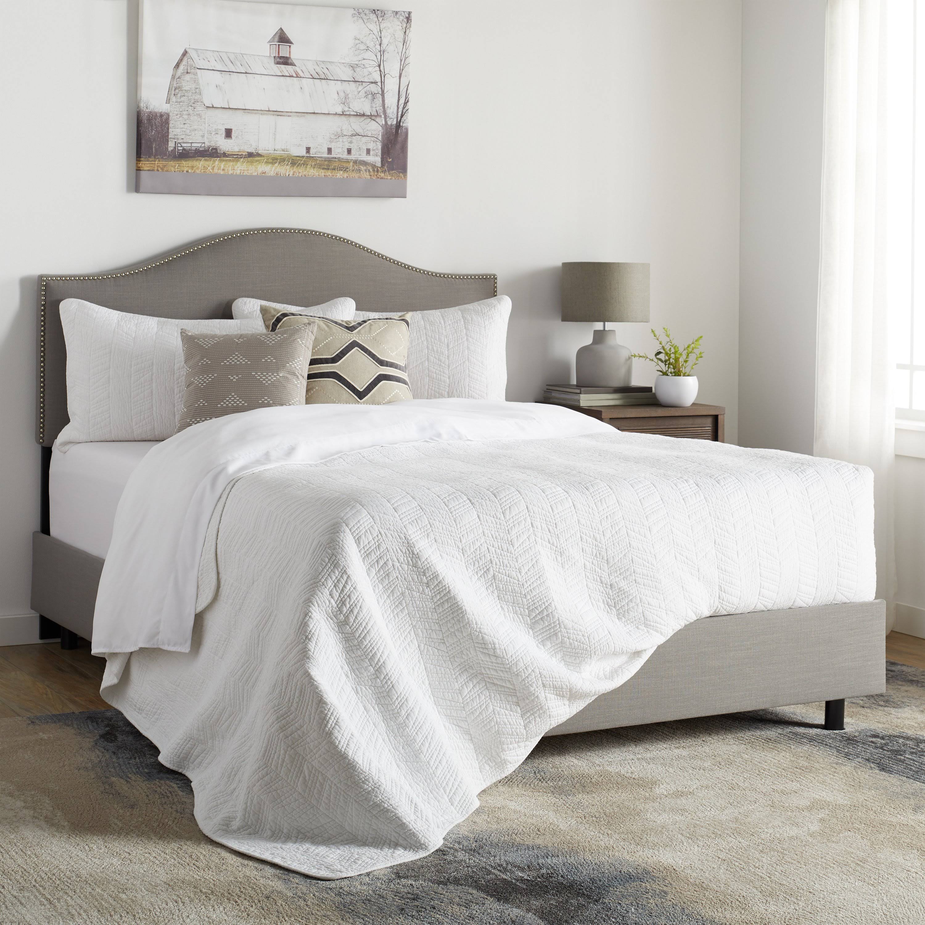 Linen Grey Nail Button Bed K827799
