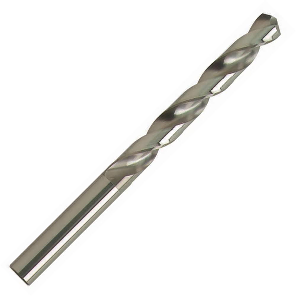 11.5mm Solid Carbide Jobber Drill, Bright Finish, Right Hand Cut, Spiral Flute, 142mm OAL, Faceted Point U1872