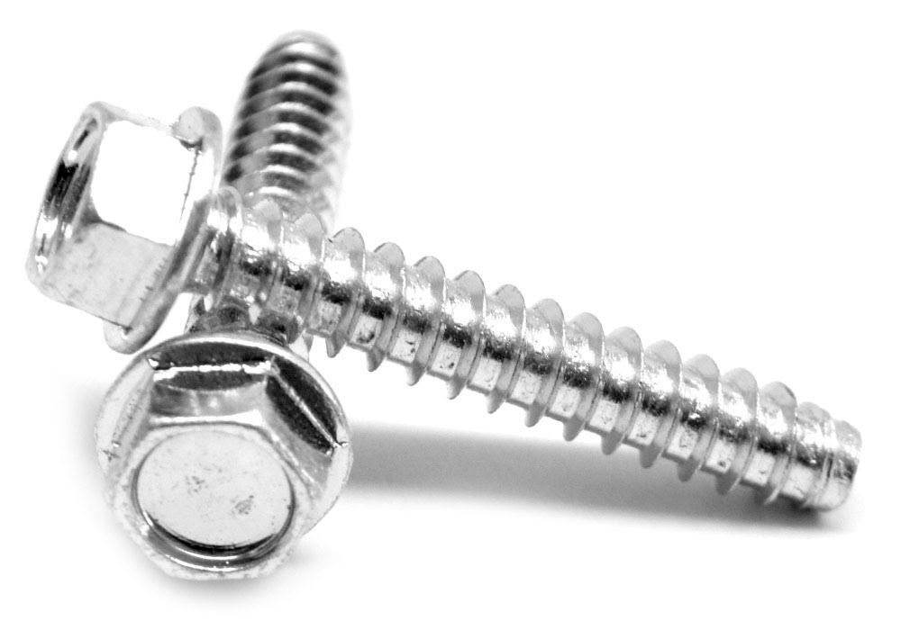 1/4-14 x 2 1/2 Sheet Metal Screw Hex Washer Head Type B Low Carbon Steel Zinc Plated Pk 800 J99838