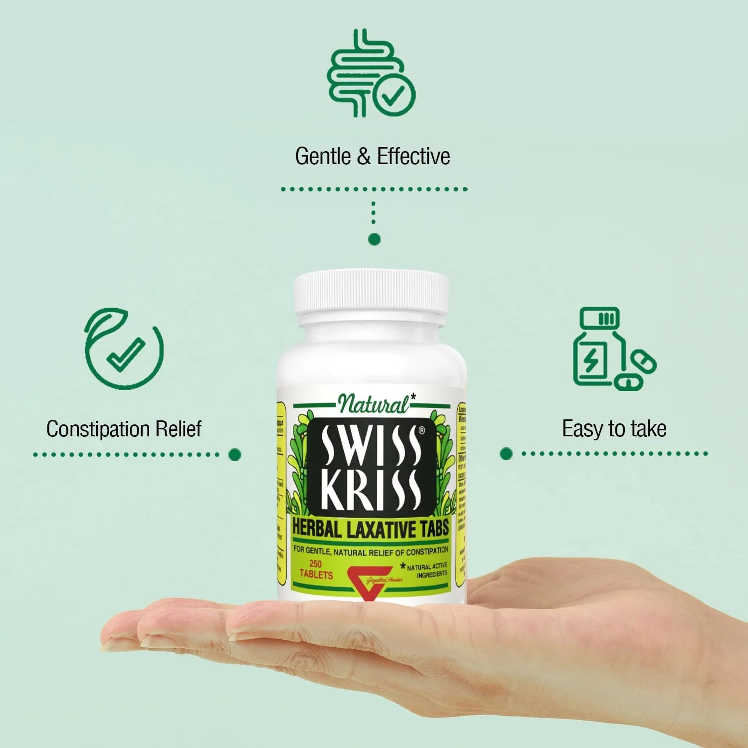 Herbal Laxative Tablets 250 ea (Pack of 4) S73782