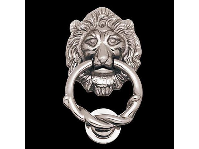 3 Door Knocker Lion Chrome Cast Brass 6 1/4 H x 3 5/8 W U658290