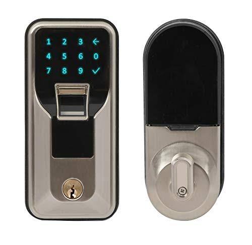 Satin Nickel Finish Electronic Fingerprint Deadbolt with Keypad X1203