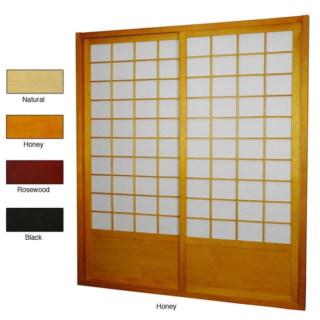 Black Double-Sided Zen Shoji Sliding Door Kit C48054